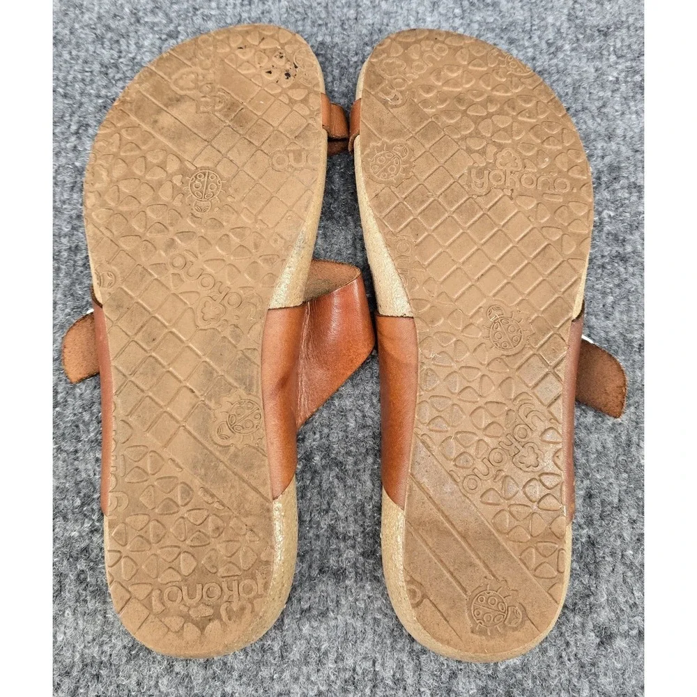 Yokono Vaquetilla Nuez Slip-On Sandal Women's 7.5 Brown Leather Thong Spain Cork